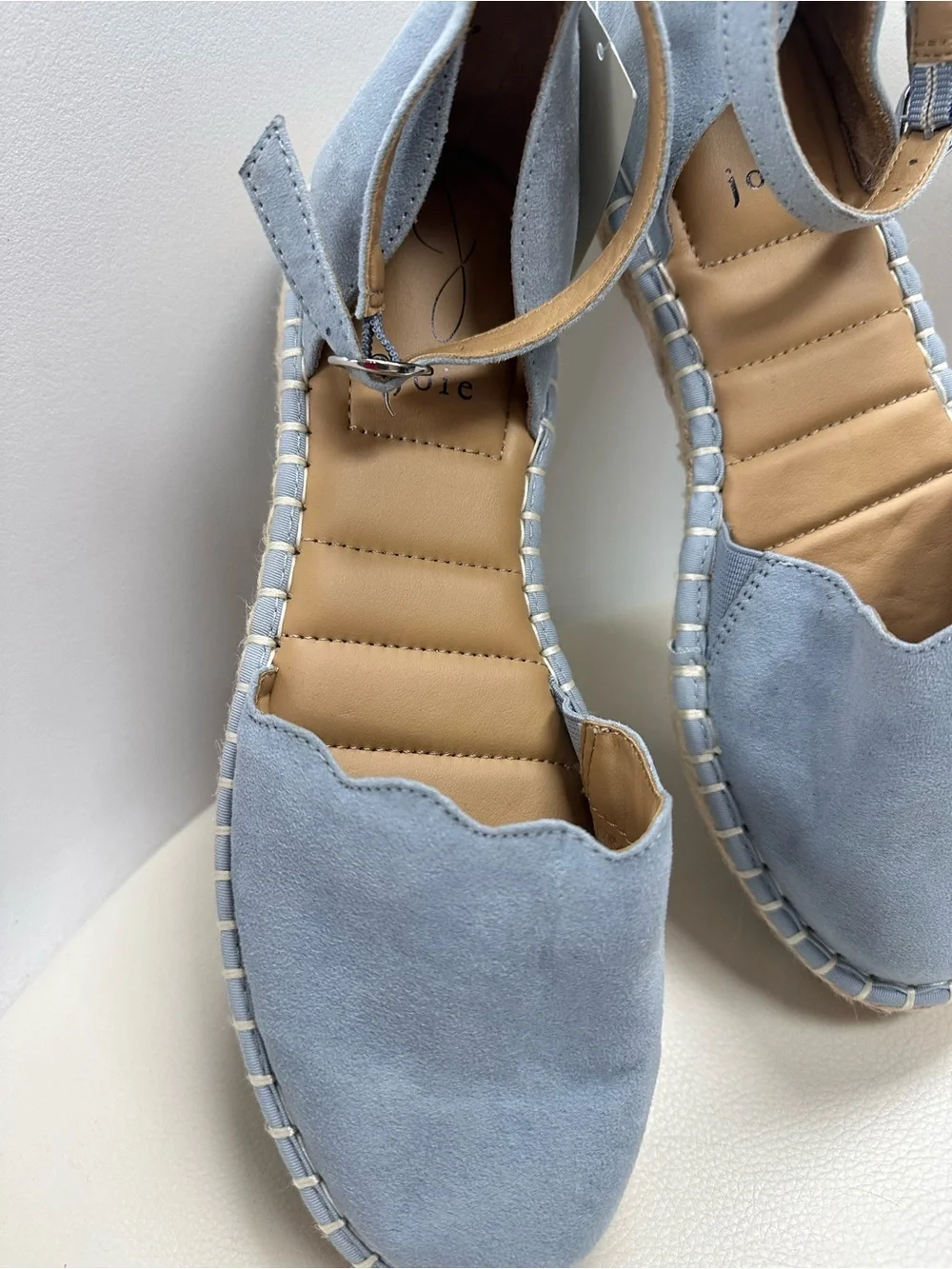 Joie Powder Blue Suede Ankle-Strap Espadrilles